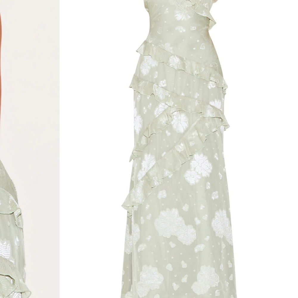 PrettyLittleThing Sage Green Floral Maxi Dress